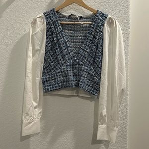 Zara blouse tweed with full sleeves